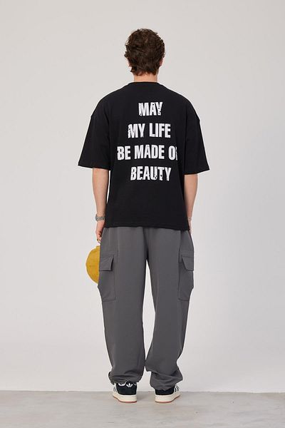 NOMARC My Life My Rules Γραμμένο Μαύρο Tshirt