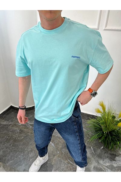 NOMARC Βασικό βαμβακερό μπλουζάκι Aqua Green