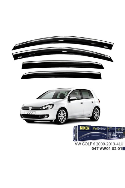 Niken Volkswagen Golf 6 Niken Kromlu Cam Rüzgarlığı 4lü Set 2009 2013