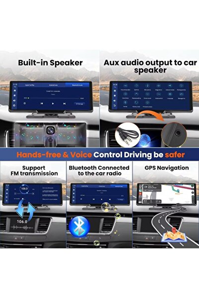 Navigold TAK ÇALIŞTIR KABLOSUZ  APPLE CARPLAY VE ANDROİD AUTO OTO  12'' INCH MULTİMEDİA  ARABA EKRAN TEYP
