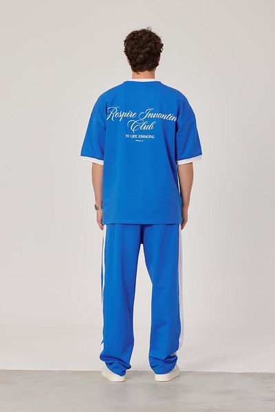 NOMARC Tricou albastru cu Respira Written