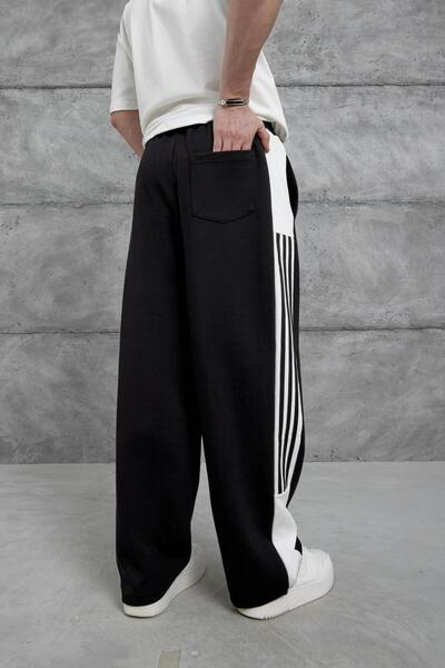 NOMARC Erkek Barkodlu 3 Çizgili Siyah Eşofman Altı