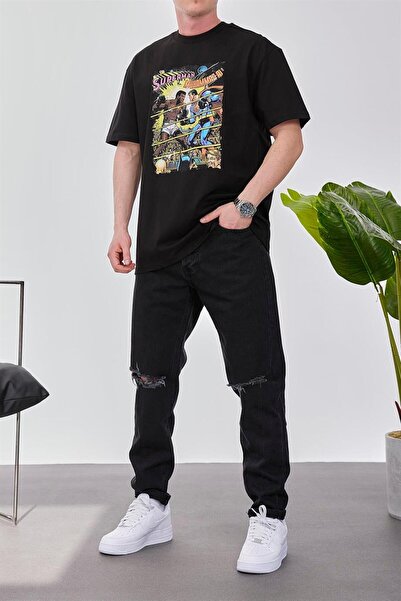 NOMARC Superman vs Muhammad Ali Siyah Tshirt