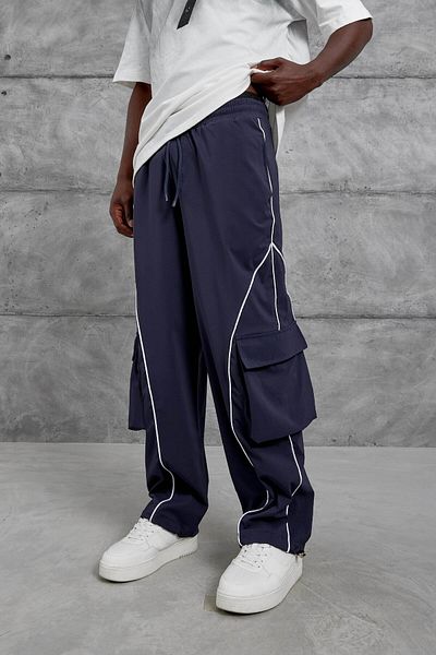 NOMARC Αθλητική φόρμα υφασμάτινη τσέπη Cargo με ρίγες Navy Blue