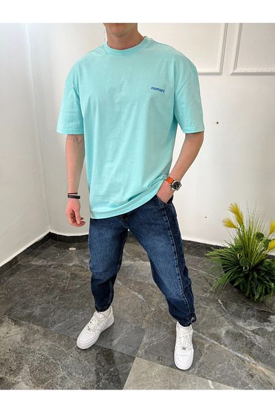 NOMARC Βασικό βαμβακερό μπλουζάκι Aqua Green