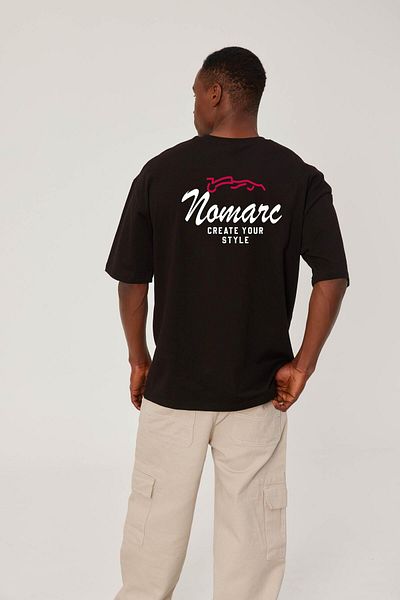 NOMARC Μαύρο T-Shirt - Δημιουργήστε το στυλ σας Γραμμένο