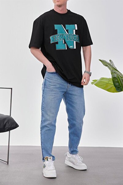 NOMARC Ανδρικό μπλουζάκι Νέας Υόρκης σε μαύρο χρώμα