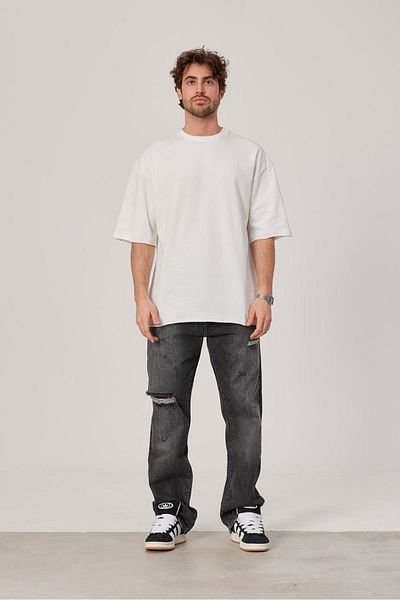 NOMARC Oversize Λευκή T-Shirt - Basic Model