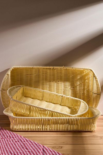 Perotti Picnic Wicker 3-Piece Serving Tray