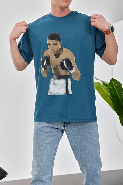 NOMARC Μπλουζάκι μπόξερ Muhammad Ali Petrol Blue