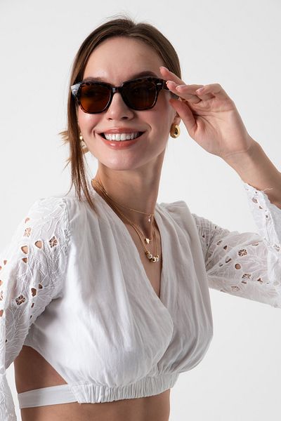 Aqua Di Polo 1987 Sundown Club Leopard Geometric Women's Sunglasses Apso001801--50 Ekartman