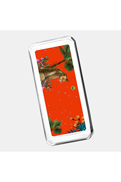 VİTELLİ Wonderland Turuncu Leopar 2 Cam Tabak