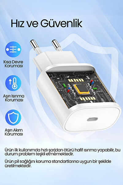 Abbruch 35W Typec to Typec Hızlı Şarj Cihazı iPhone 15-16 Pro/Plus/Pro Max Tam Uyumlu Type c Şarj Aleti