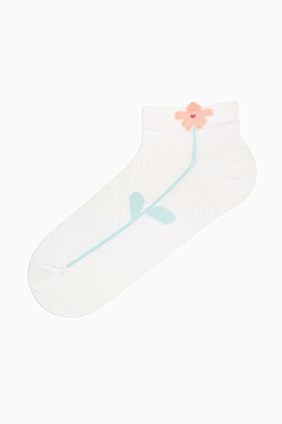Penti Прекрасни флорални бели, ментово-зелени чорапи с 3 гнезда