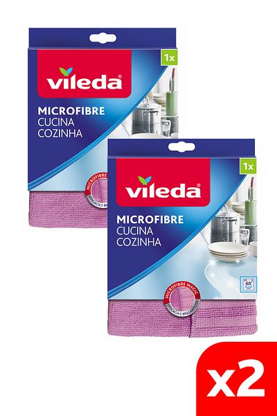 Vileda Pack of 2 Microfiber Kitchen Cleaning Cloths