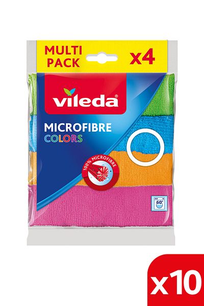 Vileda 4-piece 100% Microfiber Cleaning Cloth - 10 Pack