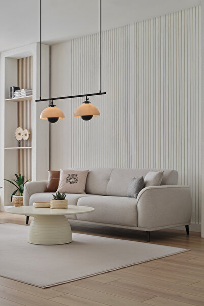 Enza Home Cante 3'lü Yataklı Koltuk - Krem