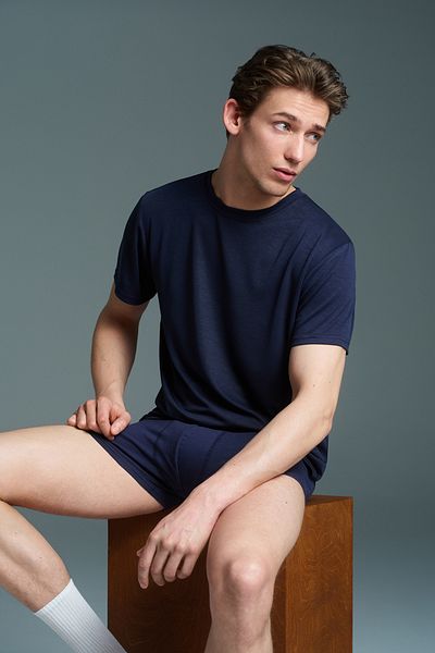 Penti Timeless Navy Blue T-Shirt-Pyjama-Oberteil für Herren