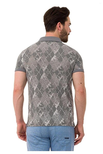 Cipo&Baxx CT452 Чоловіча футболка з коміром-поло та візерунком «баклава»