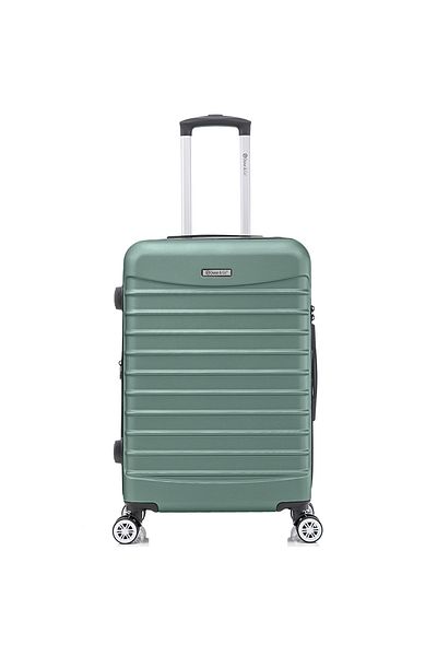Quasar & Co. Medium Expandable Trolley, Troller Line, 66x41x26-31cm, Checked Luggage, 4 Wheels, Lock, Turquoise