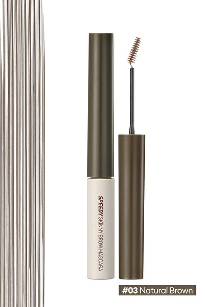 PERIPERA Özel Fırça Tasarımlı, Yoğun Pigmentli Kaş Maskarası Speedy Skinny Brow Mascara 03 Natural
