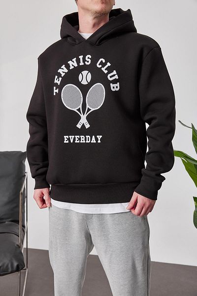 NOMARC Черен суитшърт с качулка Tennis Club