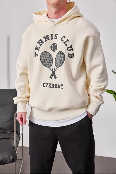 NOMARC Φούτερ με κουκούλα Tennis Club Cream
