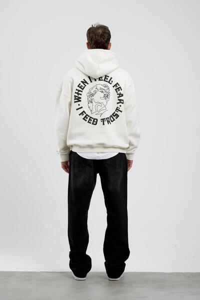 NOMARC Біла вишивка на скульптурі, біла кофта з капюшоном