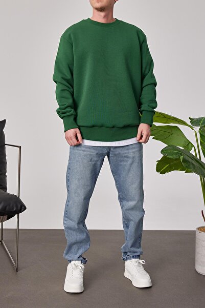 NOMARC Βασικό πράσινο φούτερ με ανοιχτόχρωμο