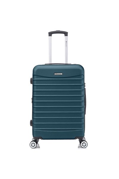Quasar & Co. Troler Mediu Extensibil, Troller Line, 66x41x26-31cm, Bagaj De Cala, Geamantan Abs, Albastru Petrol