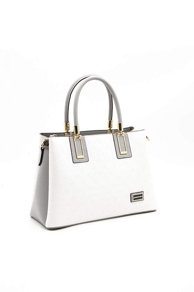 Silver Polo Geantă de umăr cu curele încrucișate pentru femei Sp 1000 White/nix A.grey