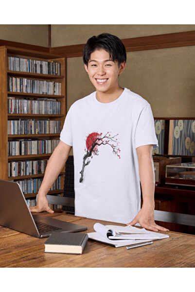 Luxe Dream Ağaç Baskılı Erkek Tişört Renkli Desenli Oversize %100 Pamuk Motiv...
