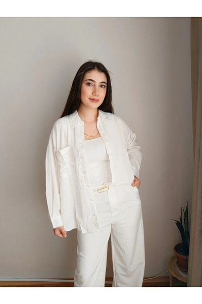MODA Striped Oversize Cotton Women's Shirt