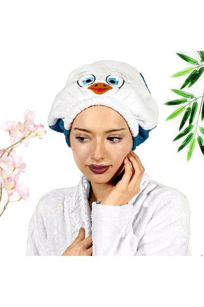 havlubanyobone Hair Drying Towel Bathroom Shower Cap Blue
