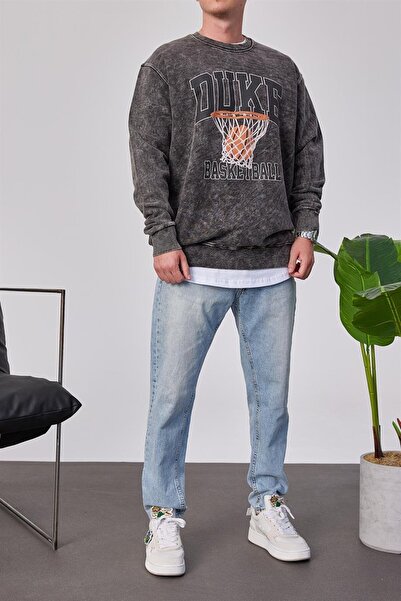 NOMARC Πλυμένο καπνιστό φούτερ Duke Pota με στάμπα