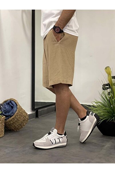 NOMARC Men's Brown Linen Shorts