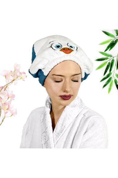 havlubanyobone Hair Drying Towel Bathroom Shower Cap Blue