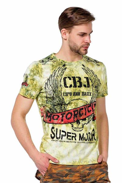 Cipo&Baxx Ανδρικό μπλουζάκι Ct458 Printed Wash Slim Fit