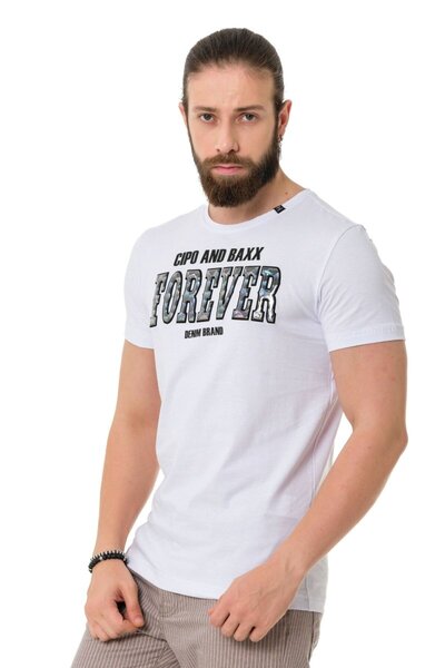 Cipo & Baxx CT736 Блестяща тениска с релефен принт
