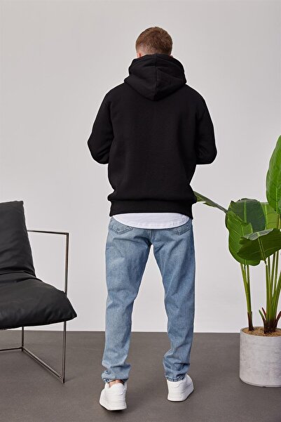 NOMARC Φούτερ Brooklyn με στάμπα μαύρη κουκούλα