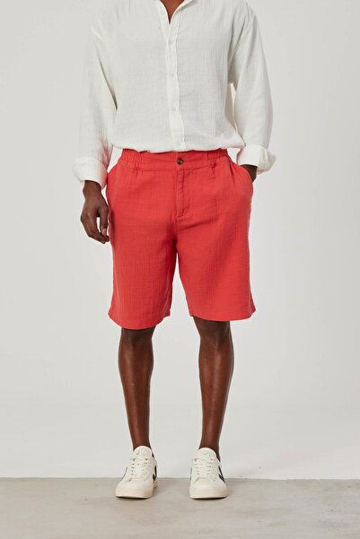 NOMARC Men's Pomegranate Blossom Linen Shorts