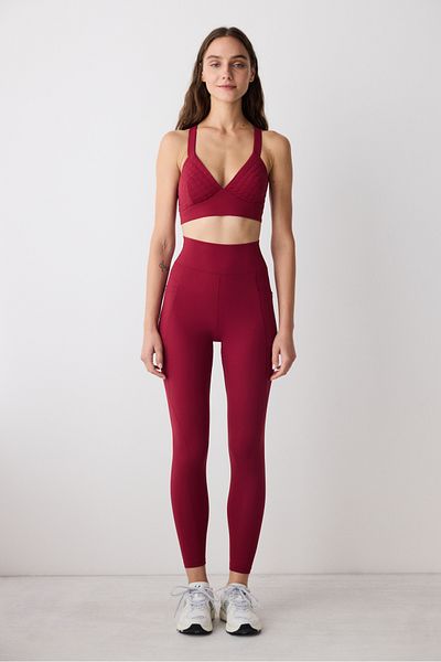 Penti Burgundy Back Detail Bruna Sports Bra - Saude Collection