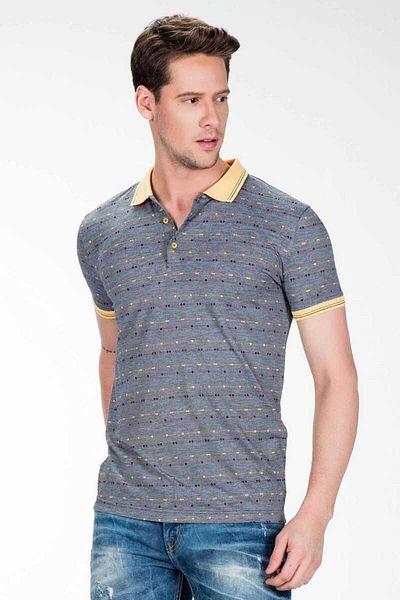 Cipo&Baxx Κλασικό ανδρικό μπλουζάκι Polo Neck Ct440