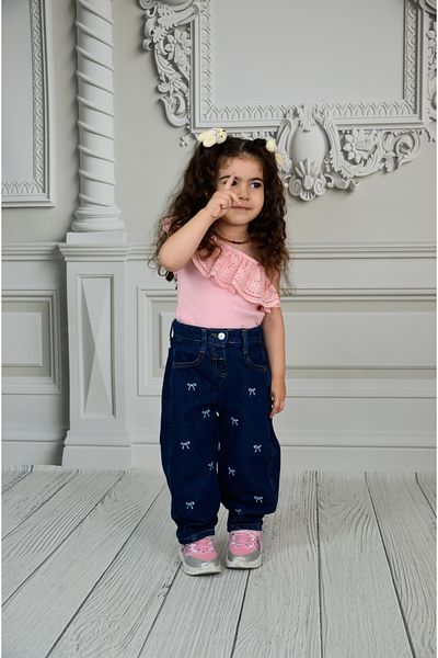 Ede Tekstil Jeans Girl's Embroidered Denim Pants