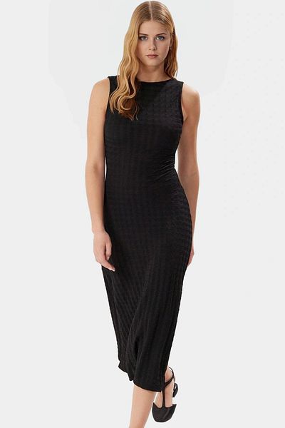 PayBuy Maxi Knitted Dress V-Neck Backless 97% Cotton Casual Chic Comfortable Cut Perfect Fit