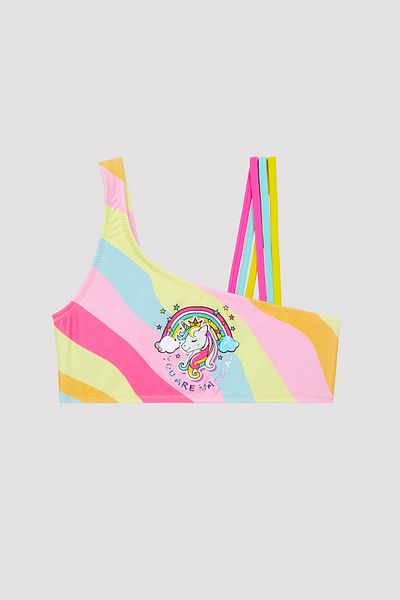 Penti Σετ μπικίνι για κορίτσι Unicorn One Shoulder πολύχρωμο