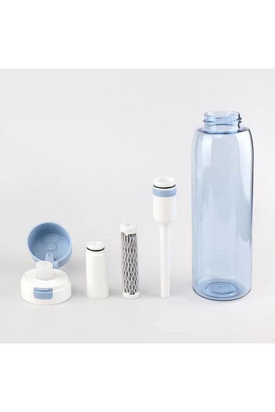 RARINCARE Sticlă filtrantă de apă RARINCARE, Tritan, Capac retractabil, 770 ml, Albastru