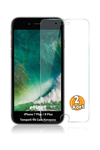 Etiget İphone 7 Plus / 8 Plus Uyumlu Ekran Koruyucu Temperli 9h Cam (2 ADET)