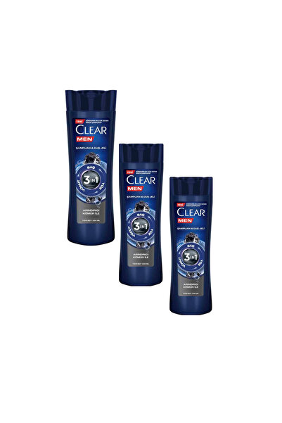 Buteks Clear şampuan&duj jeli 3in1 kömürlü 330 ml