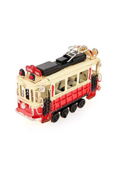 MNK Home Metal Taksim Tramway - Kırmızı / Beyaz - 12 cm